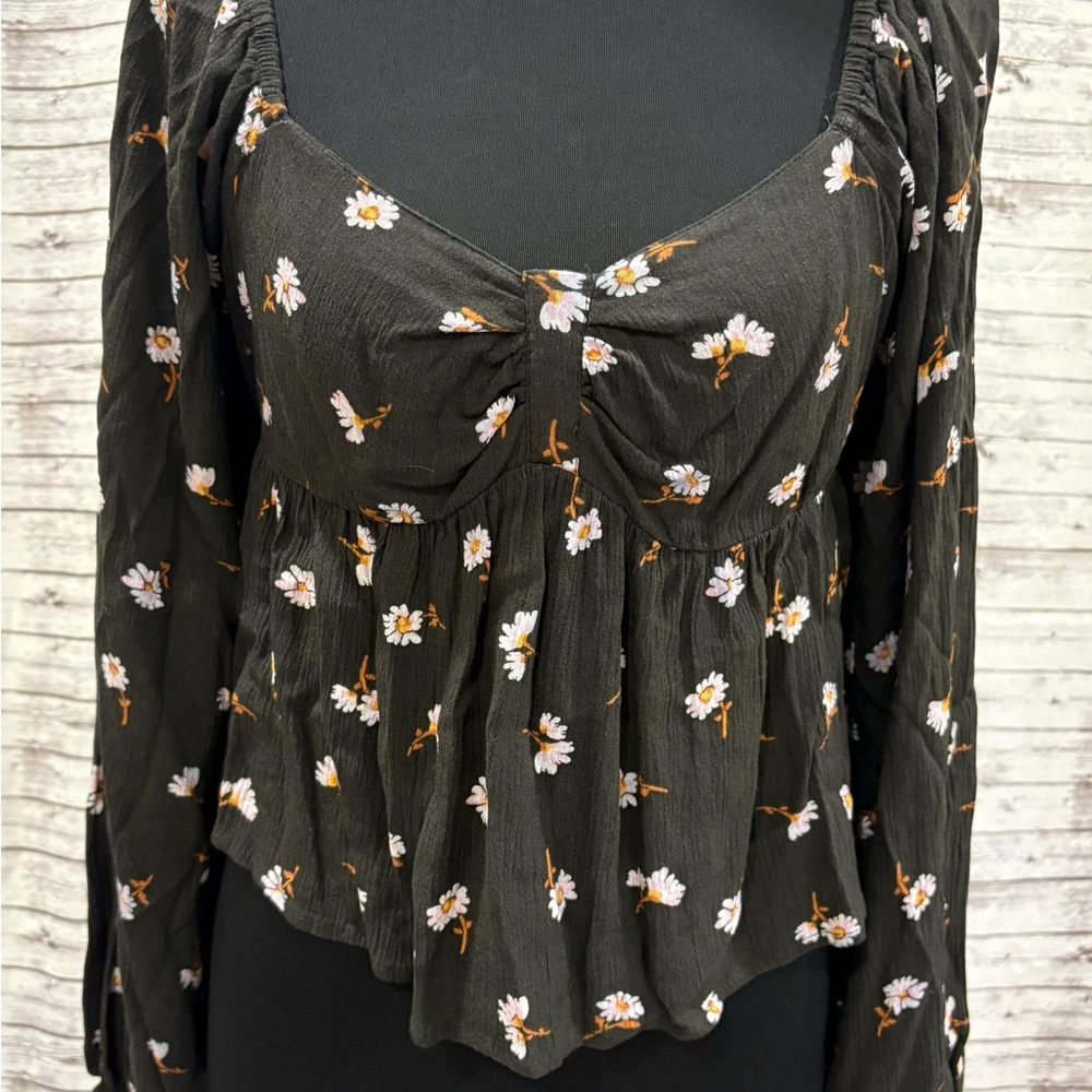 Billabong Black Floral Blouse